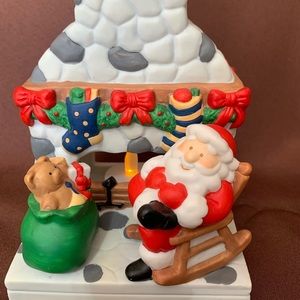 Cute Christmas PartyLite Fireside Santa Tealight holder